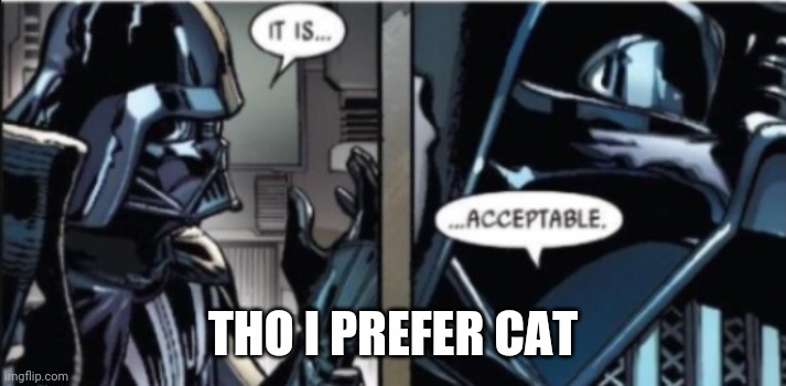 It is... acceptable | THO I PREFER CAT | image tagged in it is acceptable | made w/ Imgflip meme maker