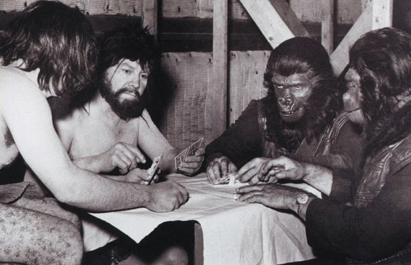 Planet of the Apes gambling - Humans and Apes together Blank Meme Template