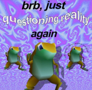 High Quality brb just questioning reality again Blank Meme Template