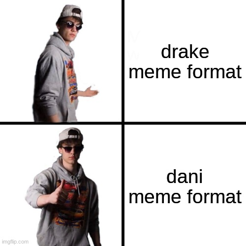 Dani Drake Format | drake meme format; dani meme format | image tagged in dani drake format | made w/ Imgflip meme maker