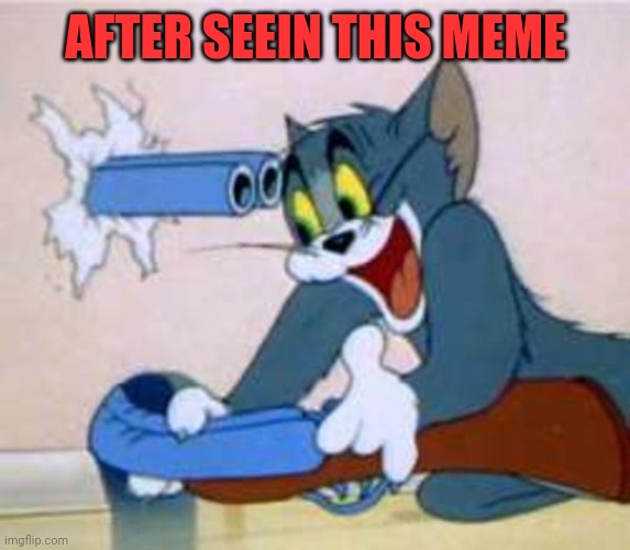 tom the cat shooting himself  | AFTER SEEIN THIS MEME | image tagged in tom the cat shooting himself | made w/ Imgflip meme maker