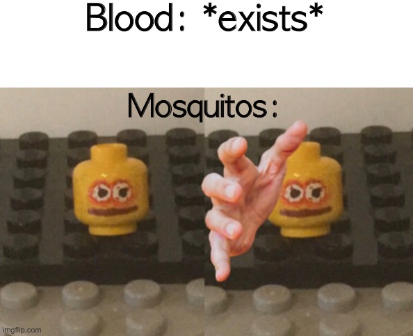 Would anyone care to caption this? | Blood: *exists*; Mosquitos: | image tagged in lego man wants ____ | made w/ Imgflip meme maker