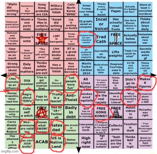 This one is hilarious. Welp, so much for being auth-Left | image tagged in political compass bingo | made w/ Imgflip meme maker