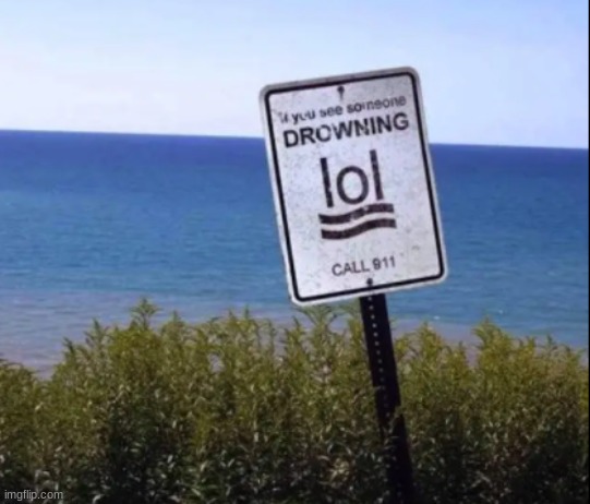 drowning lol call 911 | image tagged in lol,you_had_one_job | made w/ Imgflip meme maker