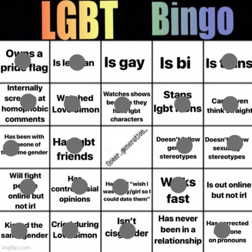 E | image tagged in lgbtq bingo | made w/ Imgflip meme maker
