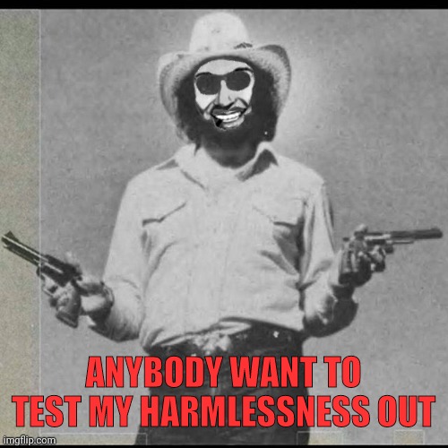 ANYBODY WANT TO TEST MY HARMLESSNESS OUT | made w/ Imgflip meme maker