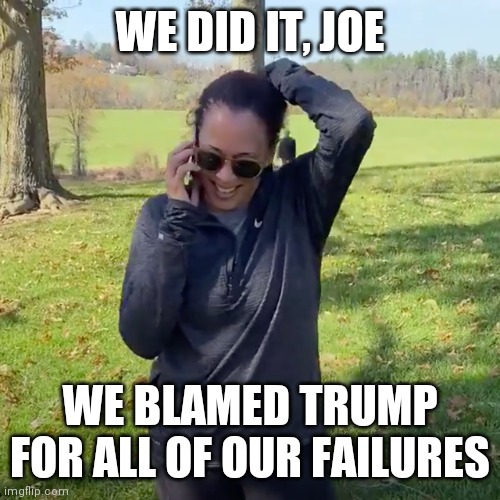 We Did It Joe | WE DID IT, JOE WE BLAMED TRUMP FOR ALL OF OUR FAILURES | image tagged in we did it joe | made w/ Imgflip meme maker