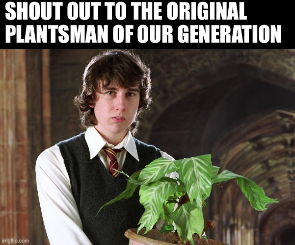 SHOUT OUT TO THE ORIGINAL PLANTSMAN OF OUR GENERATION | image tagged in plants,harry potter | made w/ Imgflip meme maker