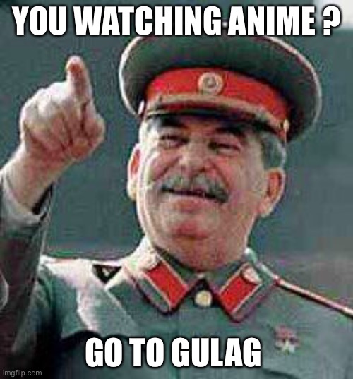 Staliium | YOU WATCHING ANIME ? GO TO GULAG | image tagged in stalin says | made w/ Imgflip meme maker