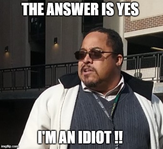 Matthew Thompson | THE ANSWER IS YES; I'M AN IDIOT !! | image tagged in funny,matthew thompson | made w/ Imgflip meme maker
