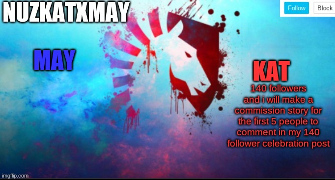 E | 140 followers and i will make a commission story for the first 5 people to comment in my 140 follower celebration post | image tagged in e | made w/ Imgflip meme maker