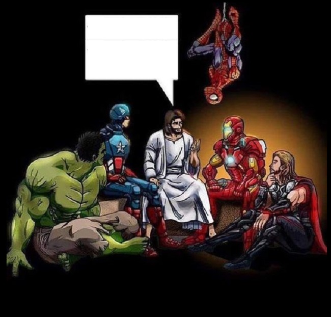 High Quality JESUS AND THE AVENGERS, MARVEL Blank Meme Template