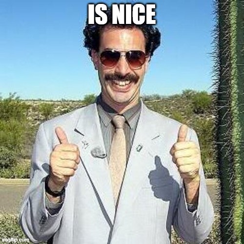 Yay | IS NICE | image tagged in yay | made w/ Imgflip meme maker