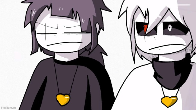 High Quality Disappointed XTale Frisk and Chara Blank Meme Template