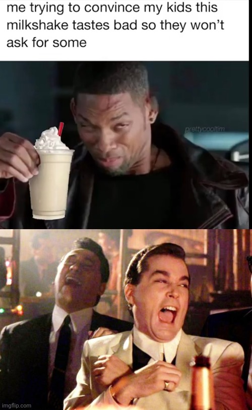 When I don't want to share my drinks | image tagged in goodfellas laugh | made w/ Imgflip meme maker