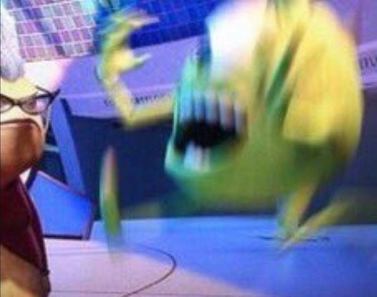 Mike Wazowski scared Blank Meme Template