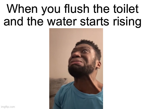 Blank White Template | When you flush the toilet and the water starts rising | image tagged in blank white template | made w/ Imgflip meme maker