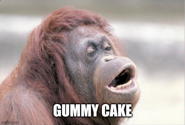 Monkey OOH Meme | GUMMY CAKE | image tagged in memes,monkey ooh | made w/ Imgflip meme maker
