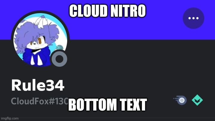 CLOUD NITRO; BOTTOM TEXT | made w/ Imgflip meme maker