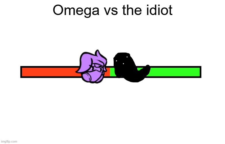 FNF Bar | Omega vs the idiot | image tagged in fnf bar | made w/ Imgflip meme maker