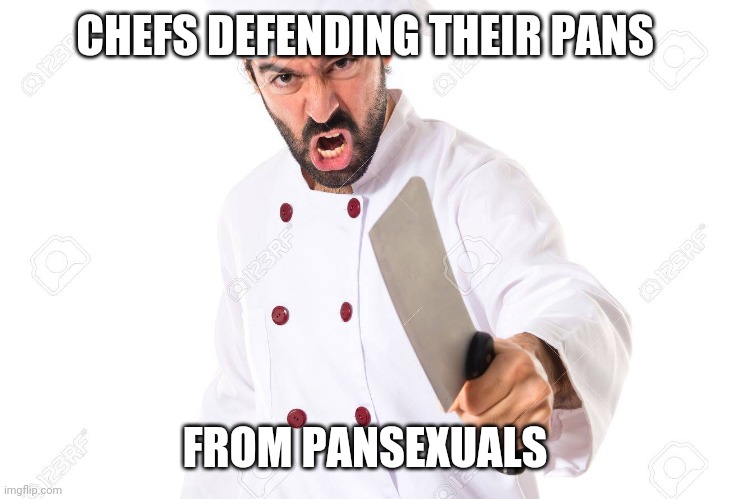 CHEFS DEFENDING THEIR PANS FROM PANSEXUALS | made w/ Imgflip meme maker