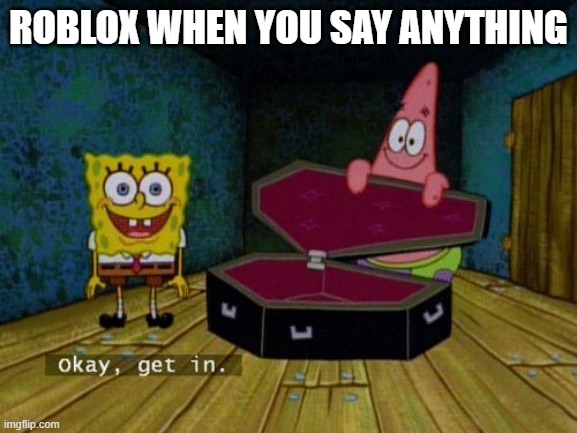 Okay Get In | ROBLOX WHEN YOU SAY ANYTHING | image tagged in okay get in | made w/ Imgflip meme maker