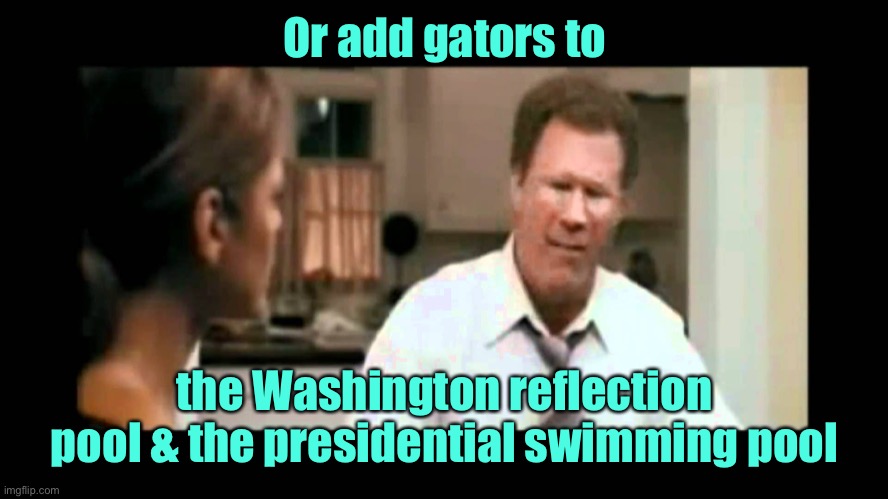 gator dont play | Or add gators to the Washington reflection pool & the presidential swimming pool | image tagged in gator dont play | made w/ Imgflip meme maker