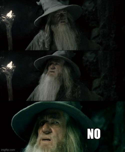 Confused Gandalf Meme | NO | image tagged in memes,confused gandalf | made w/ Imgflip meme maker