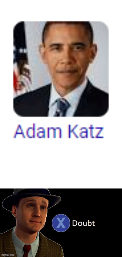 Adam Katz. The next president. | image tagged in l a noire press x to doubt,memes,unfunny | made w/ Imgflip meme maker