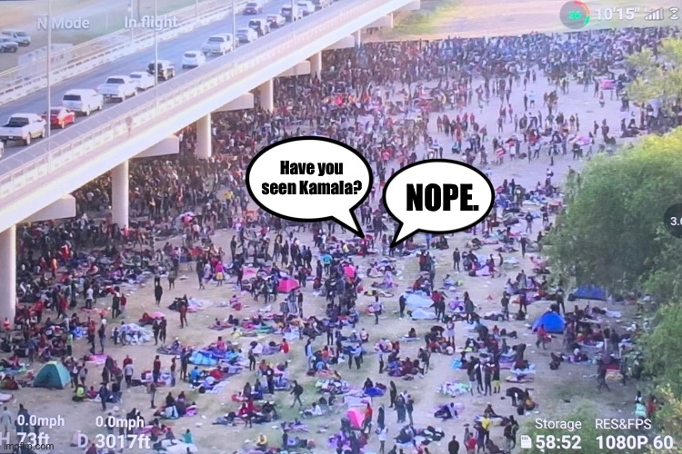 Where IS she? | NOPE. Have you seen Kamala? | image tagged in useless kamala,ConservativeMemes | made w/ Imgflip meme maker