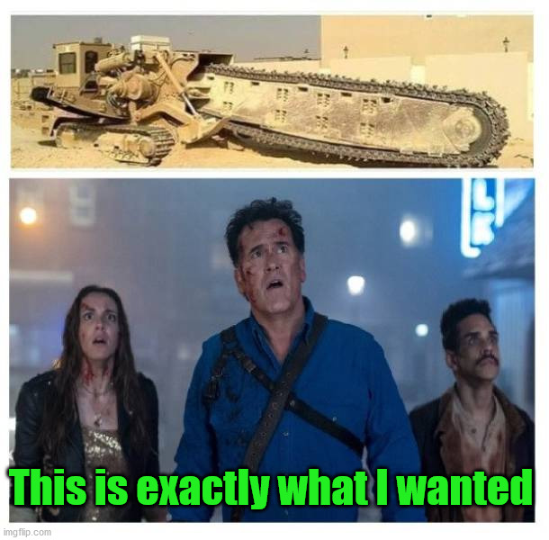 Ash is envious of that chainsaw | This is exactly what I wanted | image tagged in evil dead | made w/ Imgflip meme maker