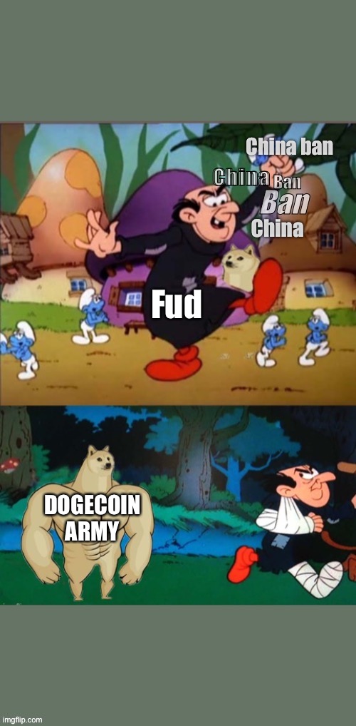 Buff Doge | China ban; China; Ban; Ban; China; Fud; DOGECOIN ARMY | image tagged in dogecoin army,dogecoin,fud | made w/ Imgflip meme maker
