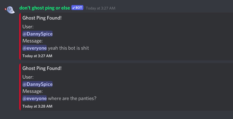 Yes, I can take advantage of the anti ghost ping bot. | made w/ Imgflip meme maker