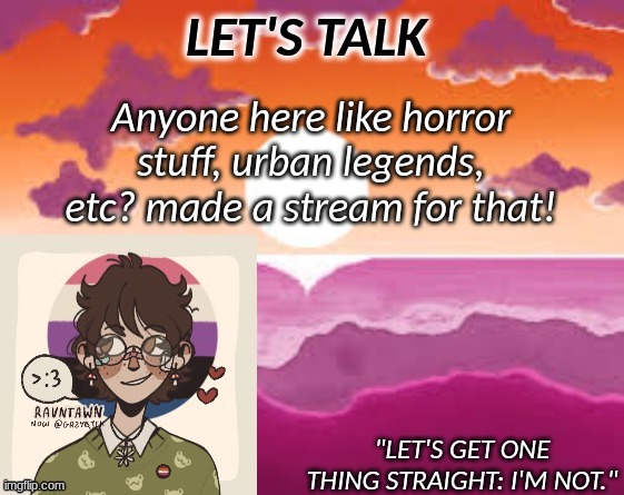 here's the link-https://imgflip.com/m/assortedhorror | Anyone here like horror stuff, urban legends, etc? made a stream for that! | image tagged in pastelgremlin announcement | made w/ Imgflip meme maker