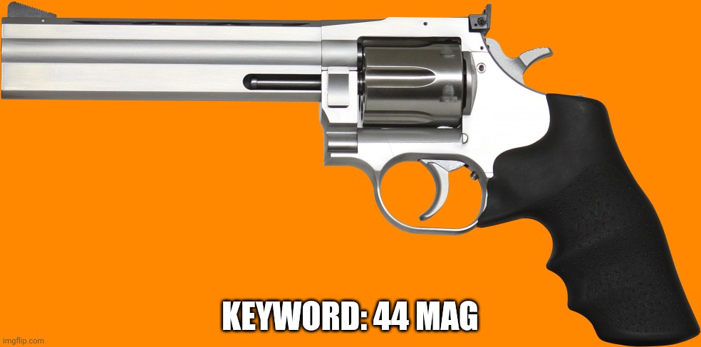 New 44 mag template | KEYWORD: 44 MAG | image tagged in 44 mag | made w/ Imgflip meme maker