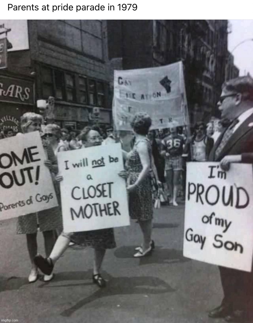 Wholesome 100 | image tagged in pride parade 1979,wholesome 100,wholesome,100,gay pride,parents | made w/ Imgflip meme maker
