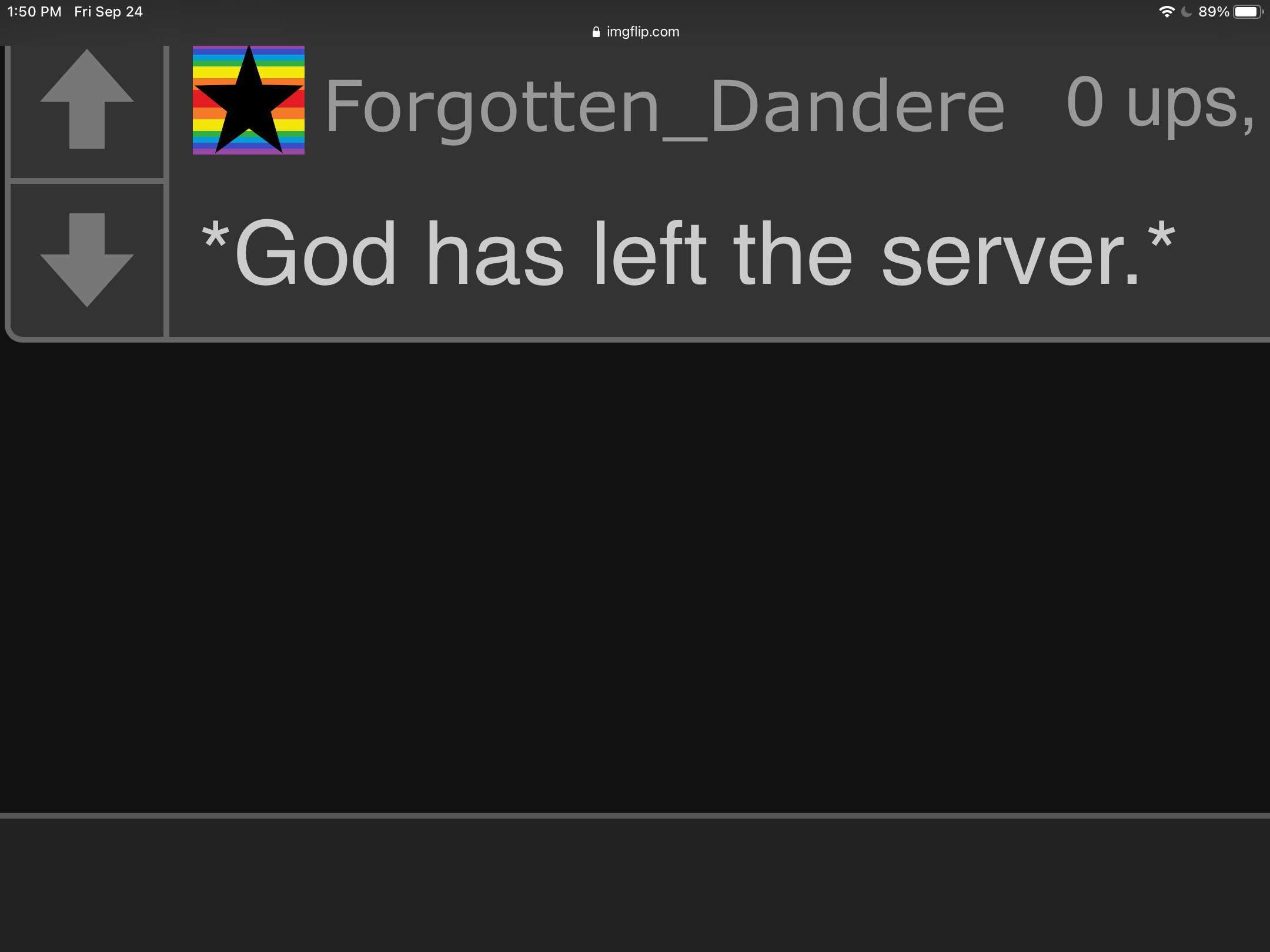 High Quality *god has left the server.* Blank Meme Template