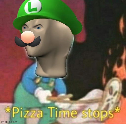 Meme man pizza time stops | image tagged in pizza time stops | made w/ Imgflip meme maker
