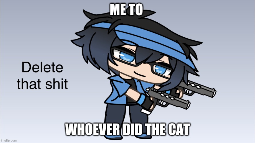 Please do not the cat. | ME TO; WHOEVER DID THE CAT | image tagged in luni delete that shit | made w/ Imgflip meme maker