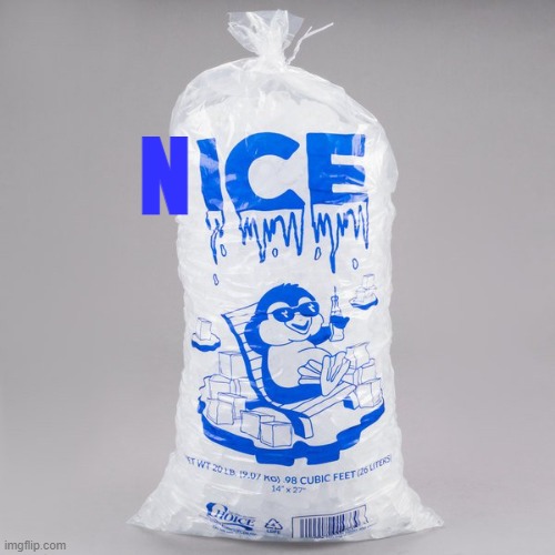 Bag of ice | N | image tagged in bag of ice | made w/ Imgflip meme maker