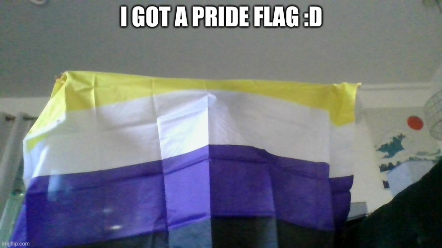 It also has a necklace but you cant see it in the picture- | I GOT A PRIDE FLAG :D | made w/ Imgflip meme maker
