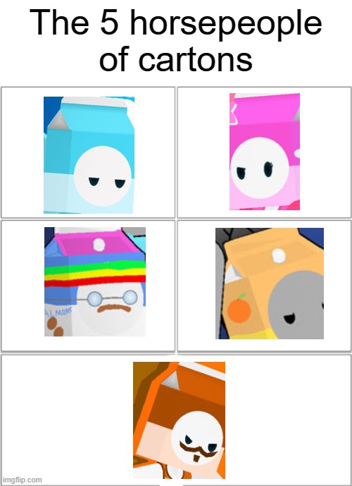 The 5 horsepeople of cartons | image tagged in the 4 horsemen of | made w/ Imgflip meme maker