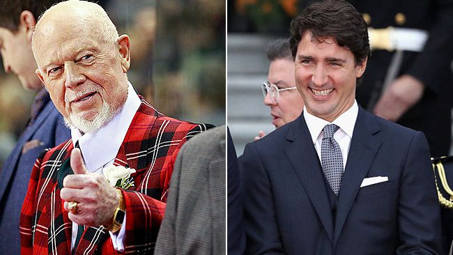 High Quality Don Cherry Justin Trudeau Blank Meme Template
