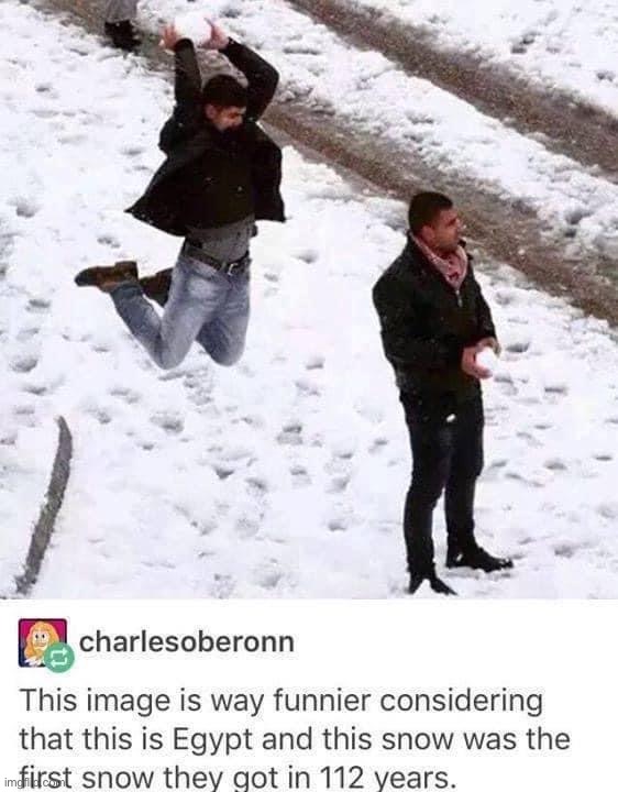 First snow in Egypt | image tagged in first snow in egypt | made w/ Imgflip meme maker
