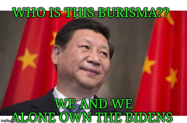 China-Joe: Sock Puppet | WHO IS THIS BURISMA?? WE AND WE ALONE OWN THE BIDENS | image tagged in fake,president,libtards,suck | made w/ Imgflip meme maker