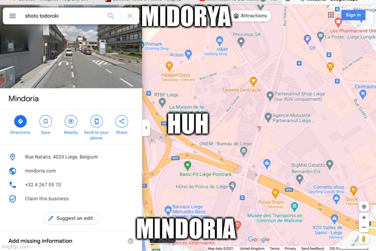 MIDORYA; HUH; MINDORIA | made w/ Imgflip meme maker