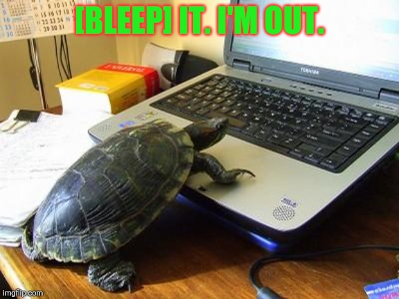 Turtle Computer | [BLEEP] IT. I'M OUT. | image tagged in turtle computer | made w/ Imgflip meme maker