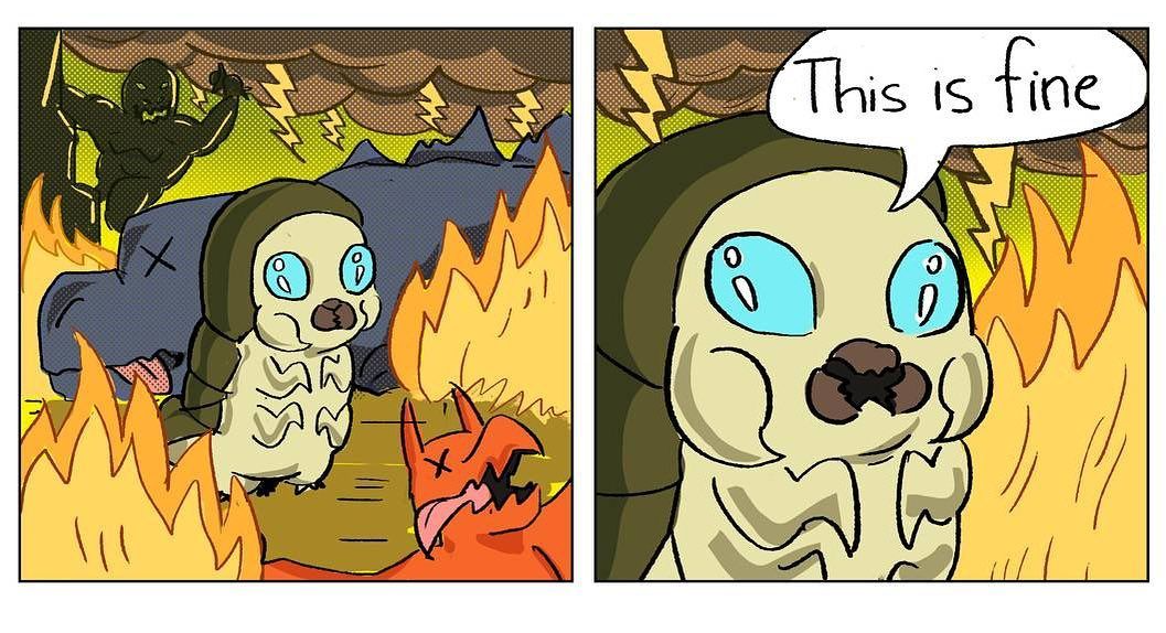 This is fine (Mothra) Blank Meme Template