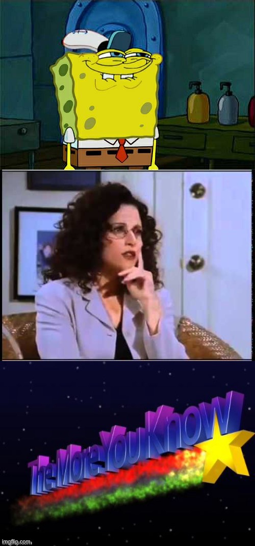 If you remember this Seinfeld episode | image tagged in memes,don't you squidward,elaine sponge,the more you know,spongebob | made w/ Imgflip meme maker