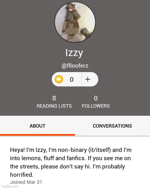 My wattpad about is a mood. | made w/ Imgflip meme maker